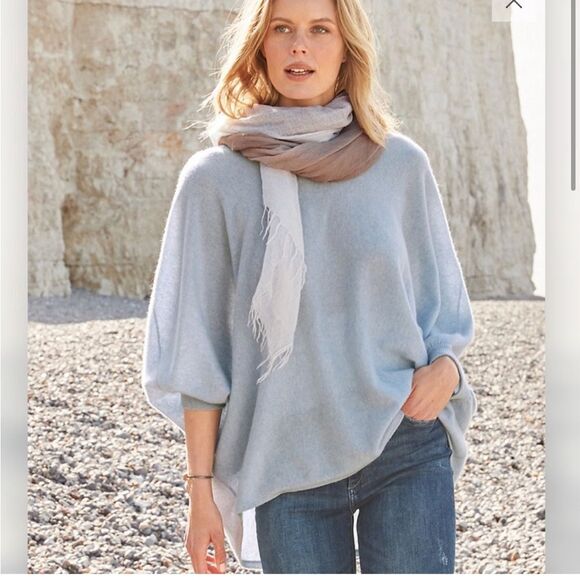 Garnet Hill Cashmere Batwing Cape Slouchy Sweater Small‎ - Picture 3 of 11